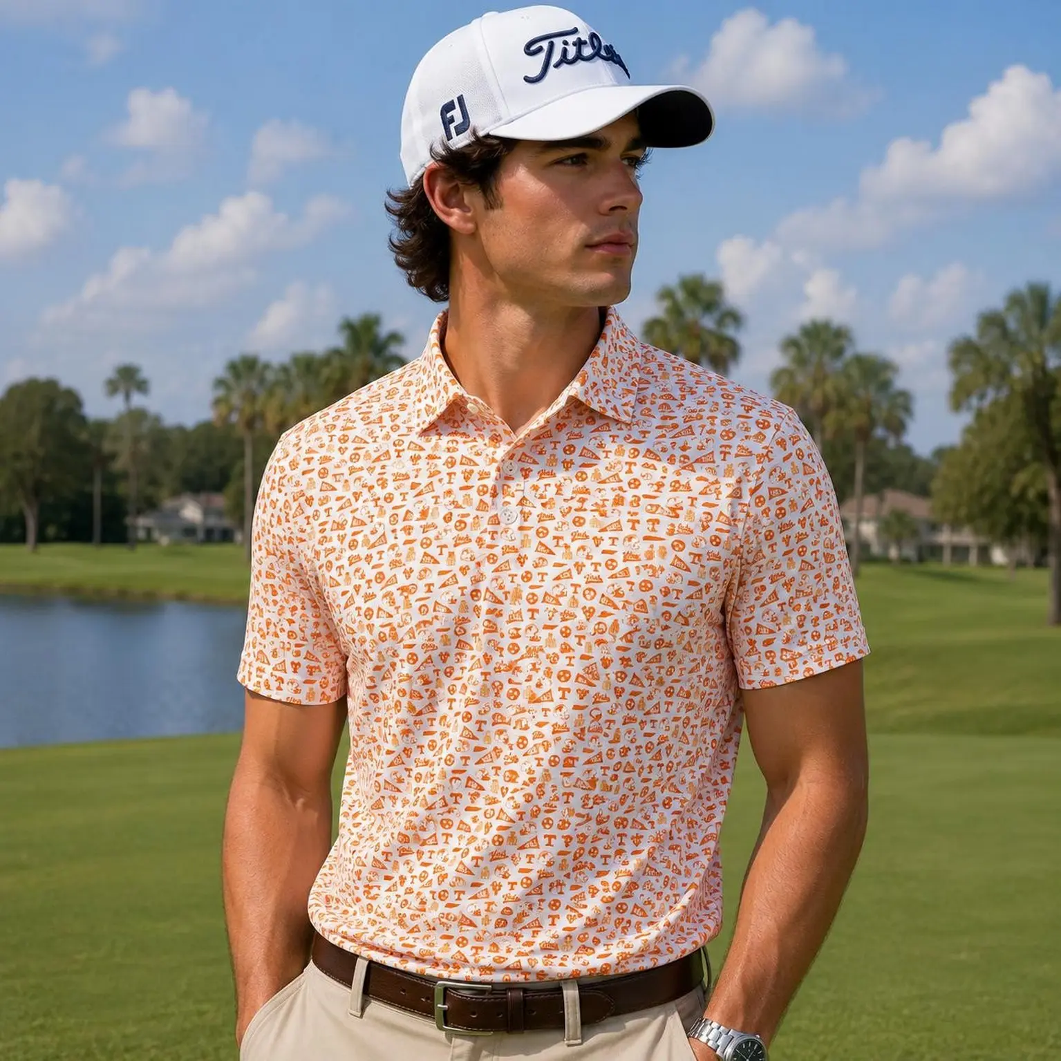 LSU Bayou Bengals Tennessee Gameday Auburn Tiger and Floral Azalea Men’s Golf Polo Shirt 4-Pack, Lightweight Breathable Performance Short Sleeve Tops, Casual Summer Golf Wear for Course, Travel, Tailgate and Everyday Outfit