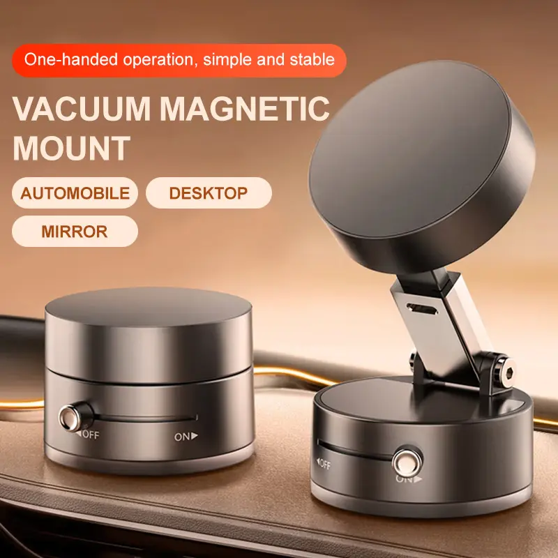 Car Dashboard Phone Holder With Multi Position Magnetic Adjustable Horizontal Installation, Comes With A Pad, Compatible With All Phones, Waterproof ABS Material, Car Phone Holder | Fashionable Car Accessories | Textured Surface