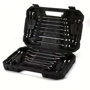 22-piece dual-purpose ratchet wrench set, 72 teeth, metric 6-18mm, SAE 1/4-3/4", CR-V steel forged, equipped with a sturdy and durable plastic box. Suitable for motorcycle, car and machinery maintenance, daily use and as a gift choice.