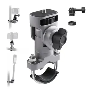 PGYTECH CapLock U-Bolt Mount Aluminum Alloy Bracket Rotating Stand for Insta360 Ace Pro 2/X4/X3, 2 Cushion Block Motorcycle Bike Mount, 1/4" Thread for Gopro/Osmo