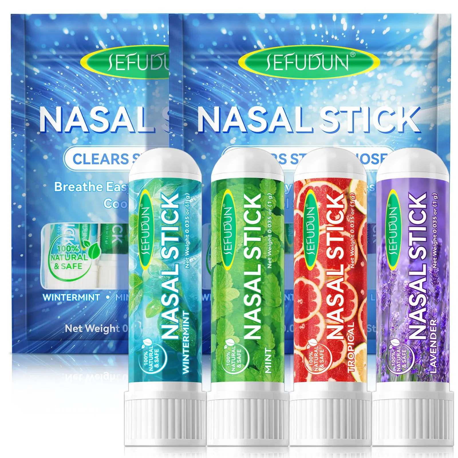Nasal Stick, 4 Counts/set Nasal Suction Stick, Nasal Care Stick, Skin Care Product for Women & Men, Oral