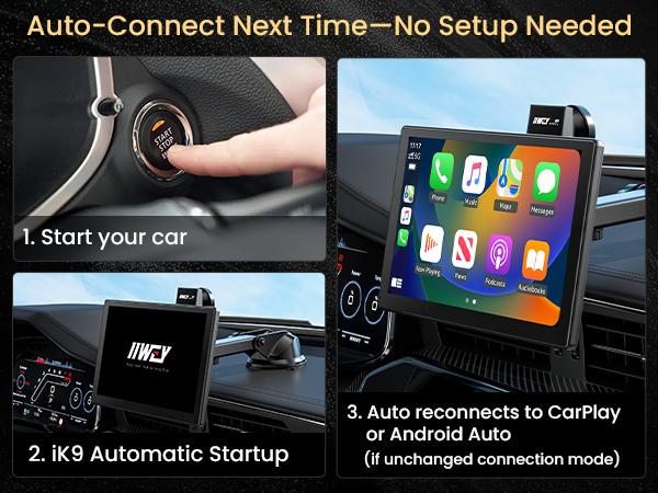 IK9 9" Wireless CarPlay & Android Auto Screen, Portable Car Stereo with 4K Dash Cam & 1080p Rear Camera, CarPlay with Backup Camera, Touch Screen GPS Display, Mirror Link, Apple Car Play Screen, Free 64GB IK9 9" Wireless CarPlay & Android Auto Screen, Portable Car Stereo with 4K Dash Cam & 1080p Rear Camera, CarPlay with Backup Camera, Touch Screen GPS Display, Mirror Link, Apple Car Play Screen, Free 64GB