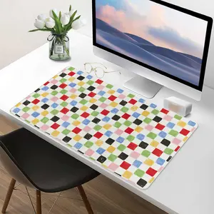 Mackenzie Childs Multi Check Desk Mat Protector, Waterproof & Non-Slip Base Large Mouse Pad for Home