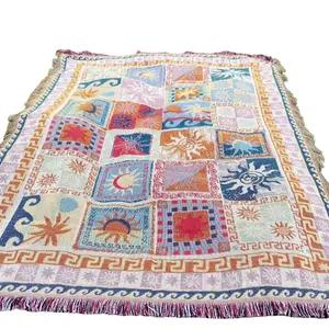 Multifunctional Cotton Blanket for Camping and Home Use, Cozy Sofa Throw for Living Room Bedroom Decoration, Soft and Stylish Design, Cozy Chic Blanket