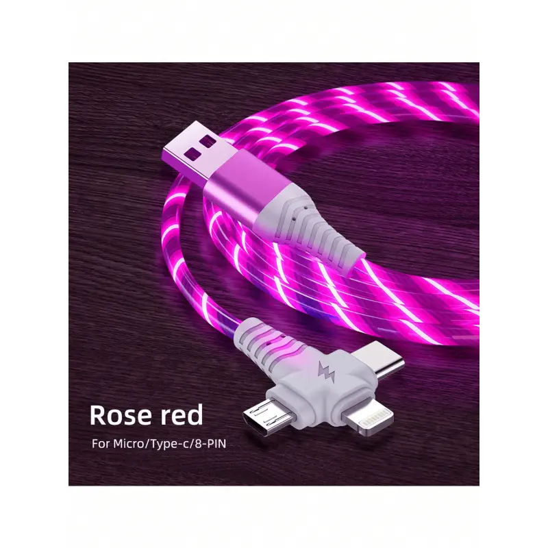 Led-lit fast charging cable, wired fast charge, braided and durable Lightning Cord, USB charger cable to Lightning, optimized power transfer, compatible with iPhone 14/13/12/11/10 series and other Smartphone - perfect for home, office and travel use
