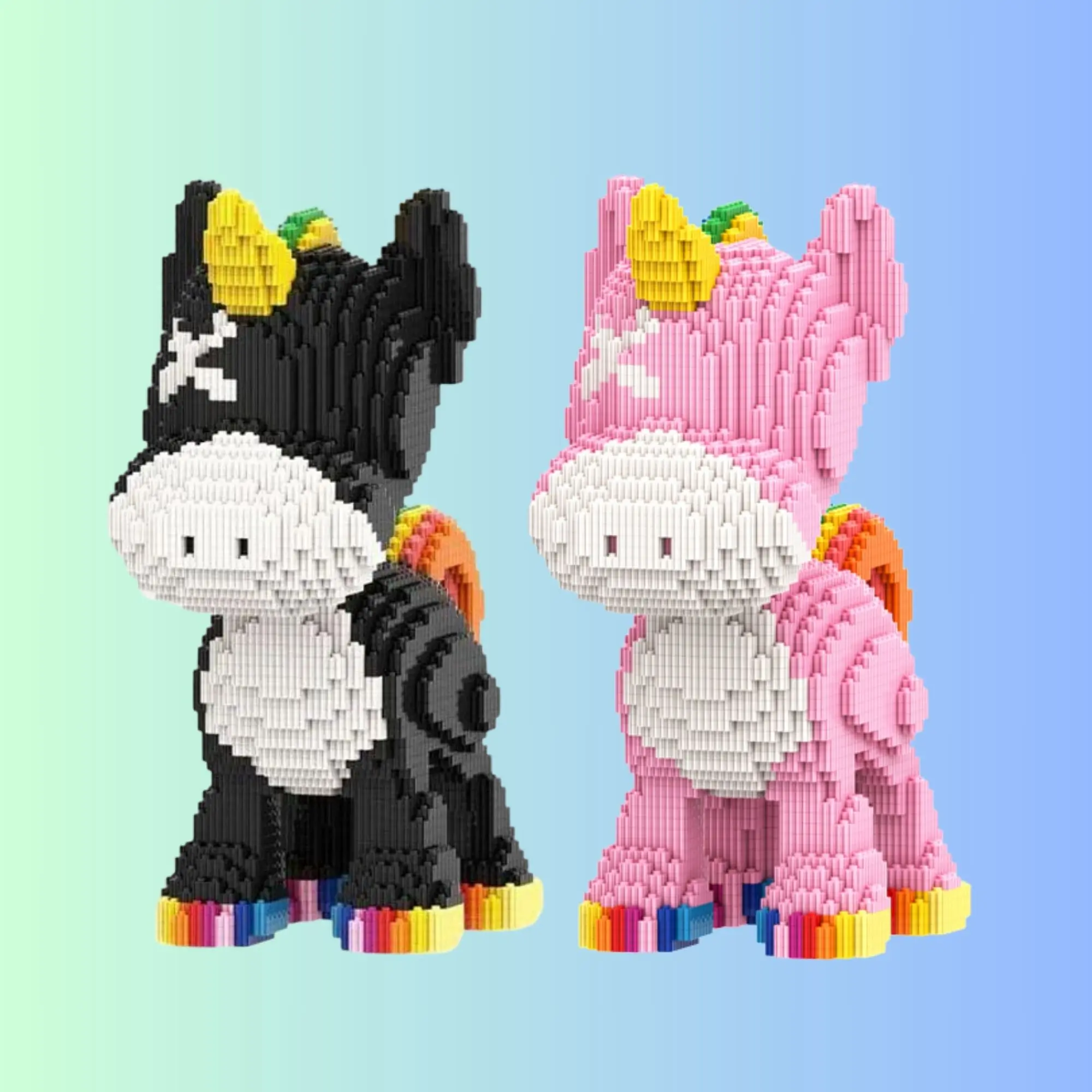 Unicorn Rainbow 2025 Building Kits - Super Big Bear Building Blocks Series - Small Particle Ornaments for Creative Assembly & Decoration - Birthday Xmas Gift