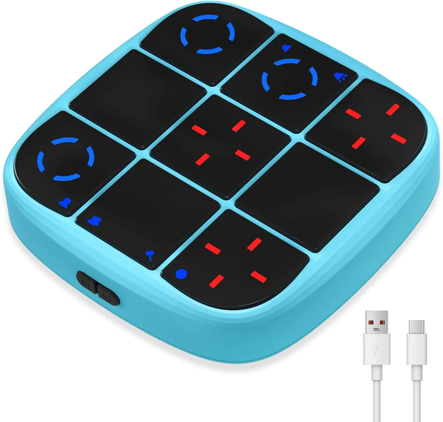 Rechargeable Tic-Tac-Toe Bolt Game, Upgraded 4-in-1 Handheld Puzzle Console, Electronic Educational Memory Game, Portable Travel Car Ride Board Games for Kids Adults (Blue)
