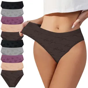 10pcs Butterfly & Letter Print Low-Rise Panties,Feather-Light & Breathable Underwear for Women,Buttery Soft Everyday Comfort for Women,All Season Wear,mothersdaygift.