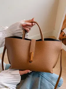 Women's Elegant Solid Color Handbag, Fashionable Temperament Handbag, Versatile Handbag for Work, School, Daily Commuting