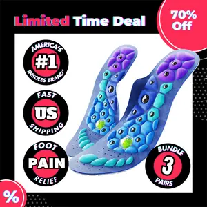Akusoli 3 Pairs Reduces Foot Pain & Standing Fatigue, 220+ lbs Plantar Fasciitis Arch Supporting Insoles for Men & Women, Shock Absorbing Insoles for Running, Orthotic Flat Feet Insole, Memory Foam Technology, Japanese Acupuncture-Inspired Design