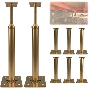 Maeklon 8 PCS House Floor Jacks for Leveling, 11.6" - 16" Height Range, 8800 lbs Max Load Capacity, Screw Jacks for Home Leveling, Jack Posts for Basement, 4 ton Min and Max Height Capacity, Galvanized