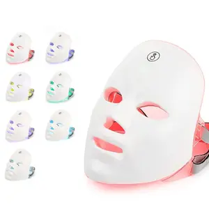 Rechargeable LED Mask 7 Colors Photon Therapy, Adjustable Skincare Tool, USB Charging, Ideal Gift for Women, Home and Salon Use, Facial Care Instrument