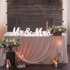 【GARVEE】Mr and Mrs Wooden Letters - Rustic Wedding Table Decoration, Independent Photo Props, Perfect for Wedding Anniversary Gifts, White Finish