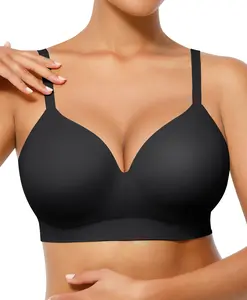 FeelinGirl Wireless Push Up Bra for Women, Seamless Comfort Bralettes No Underwire Supportive Full Coverage
