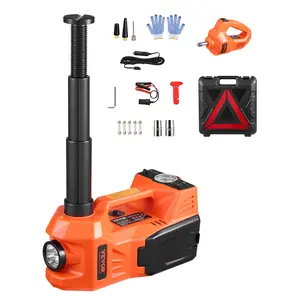 【Summervibes】VEVOR Electric Car Jack, 5 Tons /11000 lbs, Electric Scissor Jack with Built-In Inflator, 12V Tire Change Replacement with Electric Impact Wrench & LED Light, Portable Jack kit for Sedan, SUV, Truck