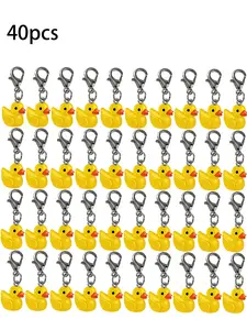 40 Pieces Duck Jewelry Charms, Perfect for Daily Backpack Accessories, Creative Keychains, Memorable Key Rings, Shoe Decorations