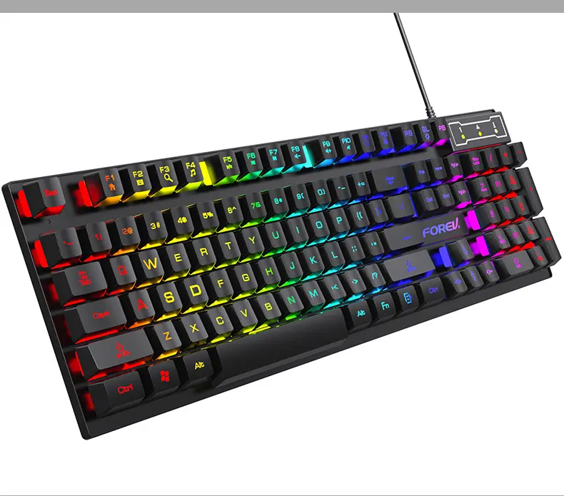 Wired Gaming Keyboard & Mouse Combo, RGB Backlit Membrane Keyboard with Floating Keycaps, Ergonomic Design, Quiet Keys, USB Corded Set for PC, Laptop, Gamer Setup Accessory
