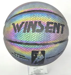 WINSENT Holographic Teen Basketball | Cool Mixed Color Glow Basketball for Outdoor Playground Holiday Gift