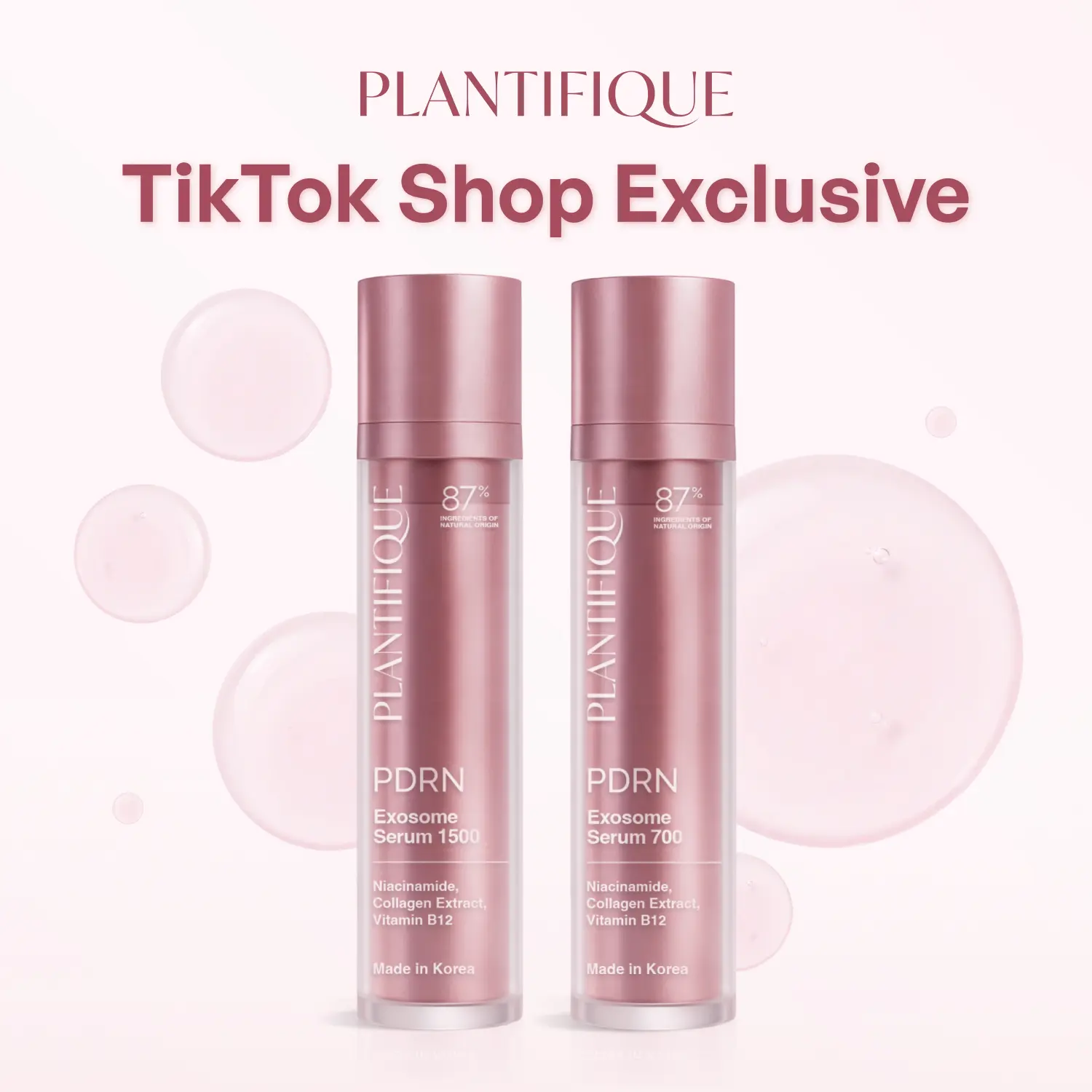 [PLANTIFIQUE Official Shop] NEW – Exosome Layering Duo – PDRN Exosome Serum 700 & 1500 Skin Care Set for Hydration & Smooth-Looking Skin