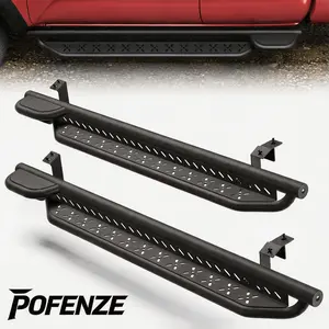 POFENZE-NADIA 2mm Double Step Slip-Proof Vehicle Running Boards, Heavy-Duty Black Auto Exterior Accessory, Kick Plates for 2005-2023 Access Cab Trucks, Towing & Winch-Related Side Steps