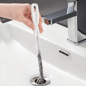 Drain Hair Clog Remover Tool, 46cm Flexible Plastic Snake Cleaner Strip for Shower Sink Pipe Unclogging, Hair Catcher Removal