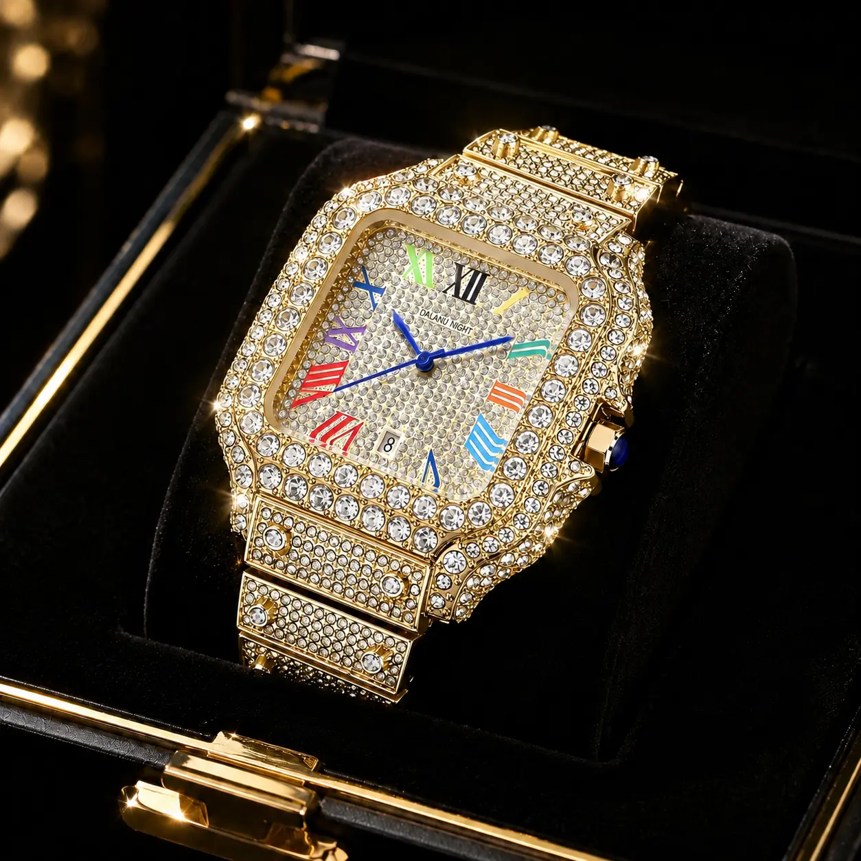 Iced Out Rhinestone Watch for Men Women, Hip Hop Bling Quartz Watch Luxury Fashion Wrist Watch, Streetwear Jewelry Watch, Crystal Diamond Style Watch, Watches for Men Women, Gift for Him, Birthday & Anniversary Gift for Men