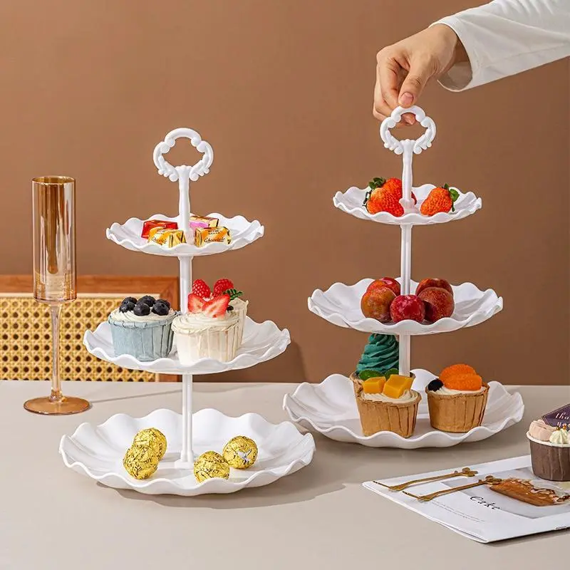5 Piece Dessert Table Display Set with 2xLarge 3-Tier Cake Stand/Cupcake Stands, 3X Appetizer Trays Perfect for Wedding Birthday Baby Shower Tea Party Halloween candy, Christmas party Cake Decorating Supplies Cake Decorating Kit