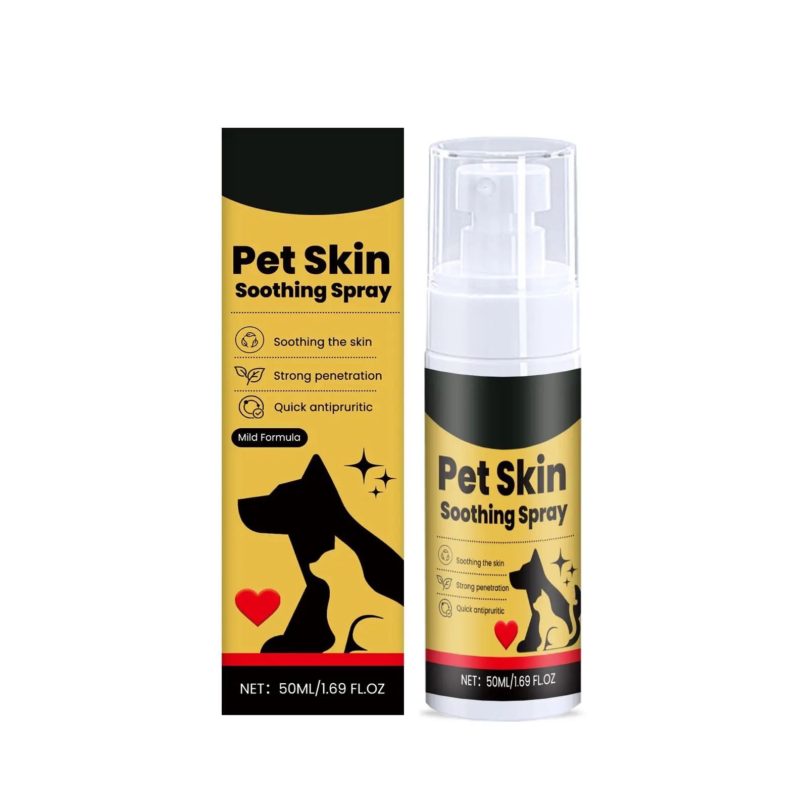 Dog & Cat Flea & Tick Relief Spray - Gentle Natural Mild Topical Mist, Soothing Effect Skin Discomfort Treatment, Safe Daily External Use for Puppies & Kittens