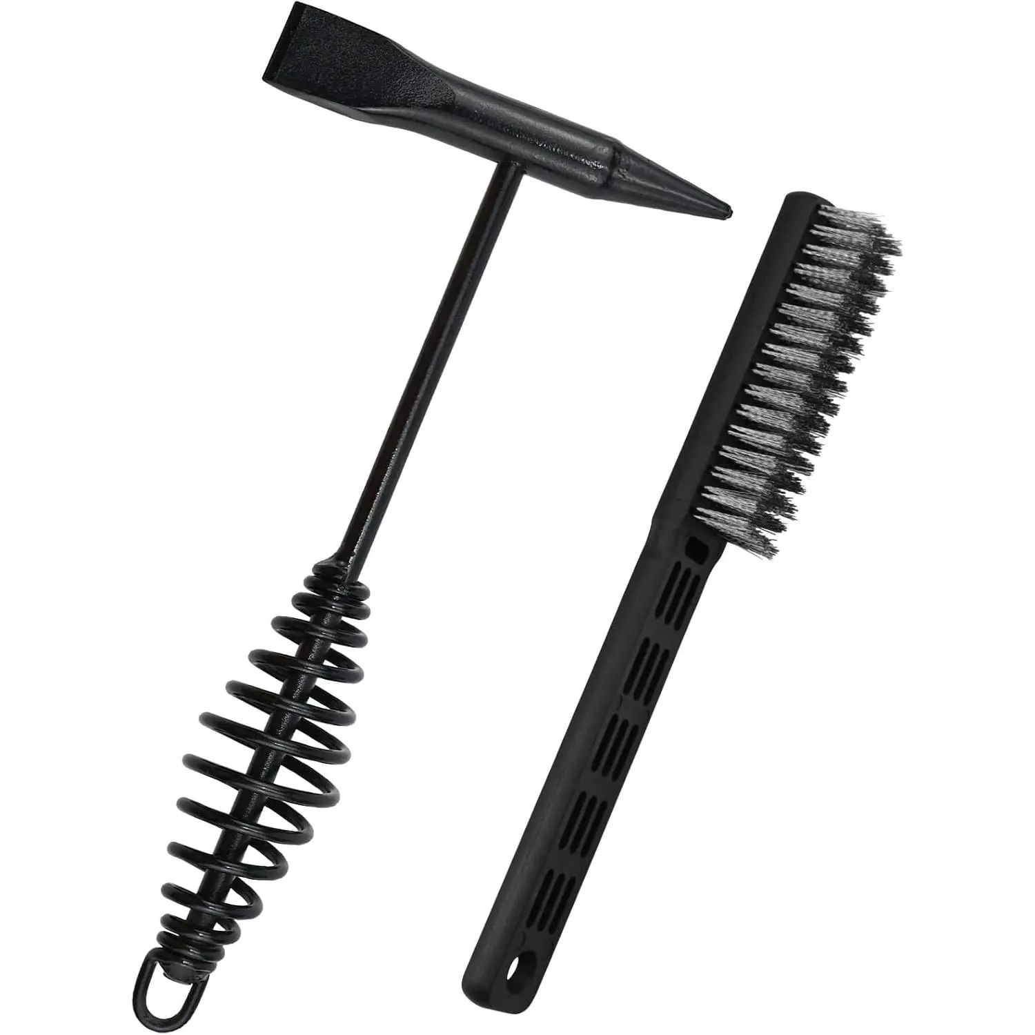 Chipping Hammer and Wire Brush Set - 10.6 in Heavy Duty Welding Hammer with Spring Handle and Steel Bristle Brush, Welding Tools and Accessories for Weld Slag Removal