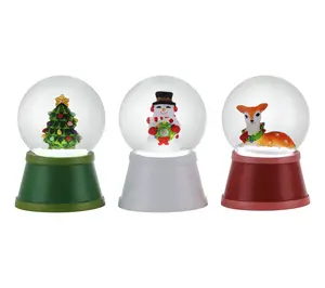 Mr. Christmas Set of 3 Mini Lit Snow Globes