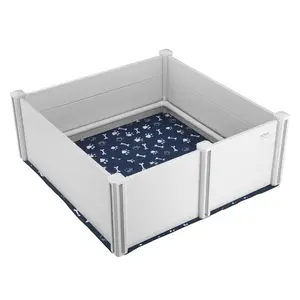 VEVOR Dog Whelping Box, 48x 48x 18.1in Whelping Box for Dogs and Puppies, Whelping Pen for Puppies, Dog Birthing Box with Rails and Washable Pee Pad, Whelping Box for Large Breed Dogs, White