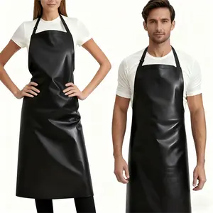 2 Pack Waterproof Apron Rubber Vinyl Heavy Duty Aprons for Adults - Chemical Resistant Adjustable Bib 40" Extra Long Industrial Work Apron for Grilling Dishwashing Lab Kitchen Butcher