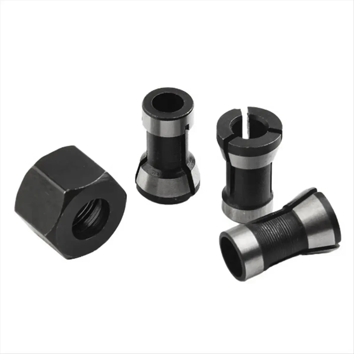 4pcs/Set 6mm 8mm 6.35mm Electric Router Milling Cutter Collet Chuck M15 Screw Nut for Trimming Engraving Machines