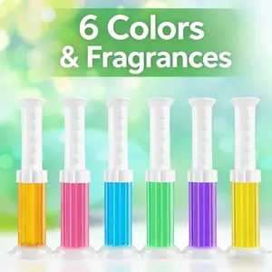 6 Different Colored Flowers - Flower-Shaped Toilet Gel Stamps | Toilet Fragrance Freshener (6 Scents),6 sticks per box