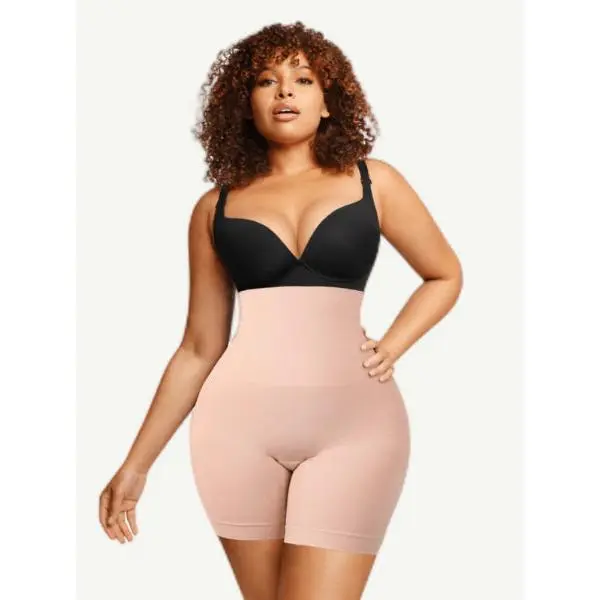 Wholesale Seamless Double-Layer Tummy Panel 4 Steel Bones Shapewear Shorts
