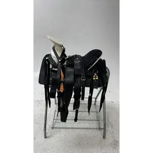 Charro Pony Saddle – Black Leather (12.5”) “El Potrillo Negro”