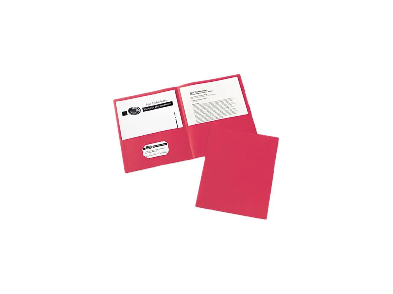Avery 47989 Two-Pocket Embossed Paper Portfolio, 30-Sheet Capacity, Red, 25/Box