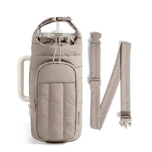 Multi-Piece Water Bottle Holder with Shoulder Strap, Drink Carrier, 40/32 Oz Slant Backpack, Gym Accessories, Women's Crossbody Bag