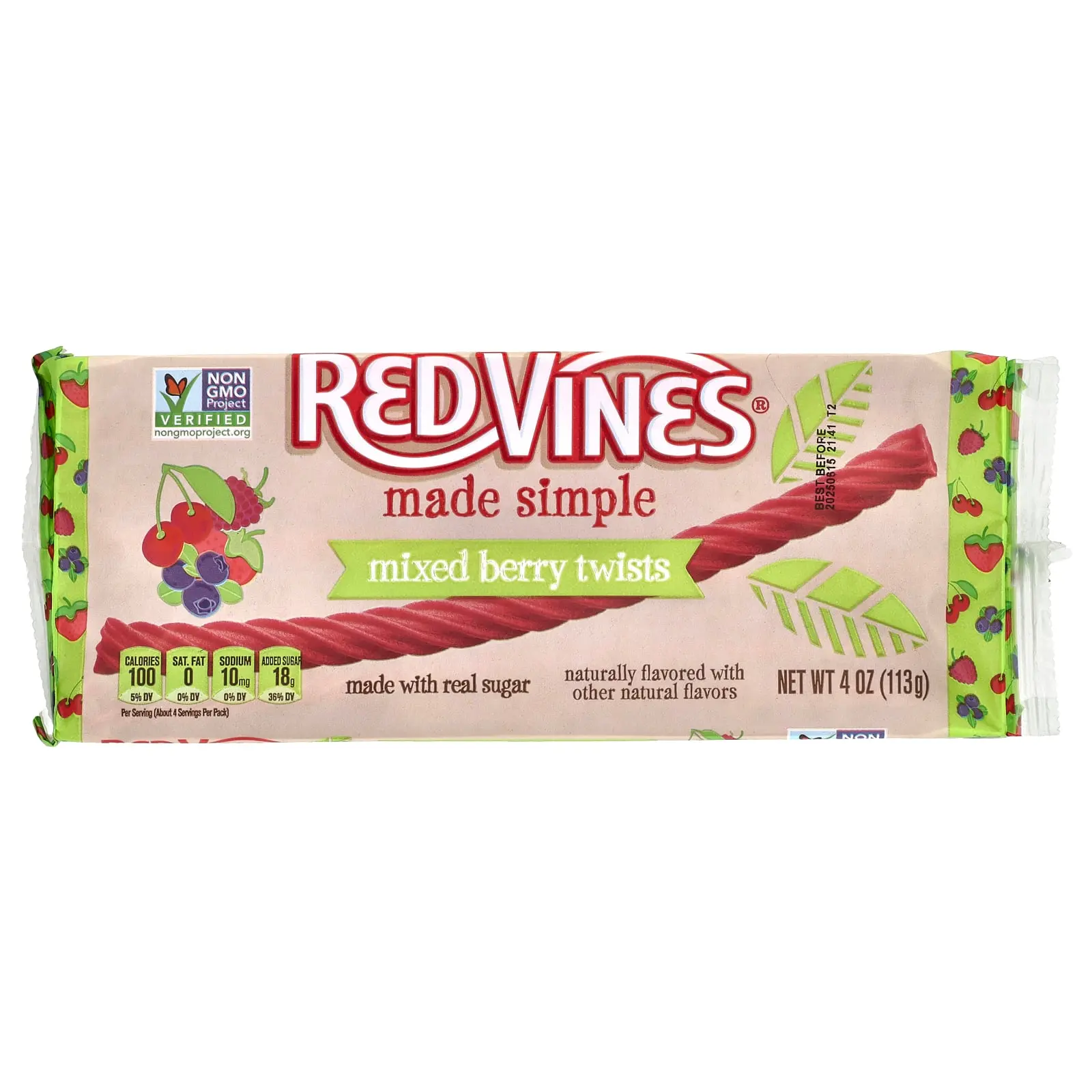 Red Vines Licorice Tray, Made Simple, Mixed Berry Twists, 4 oz (113 g)