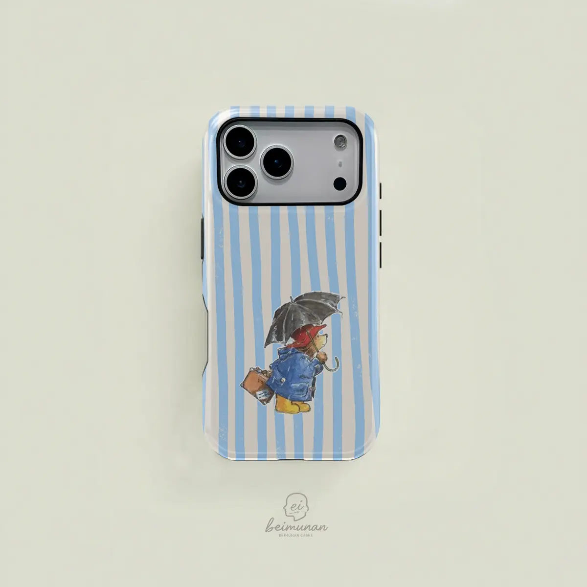 1PC Paddington Bear Illustration, Rugged Shockproof, Durable Cover, 2in1 Protective Smartphone Case Protector, Shockproof Cellphone Casing for iPhone 17 16 15 14 13 Pro Max, Samsung Galaxy S25 S24 S23 Ultra Series Holiday Gift Case Phone Protector