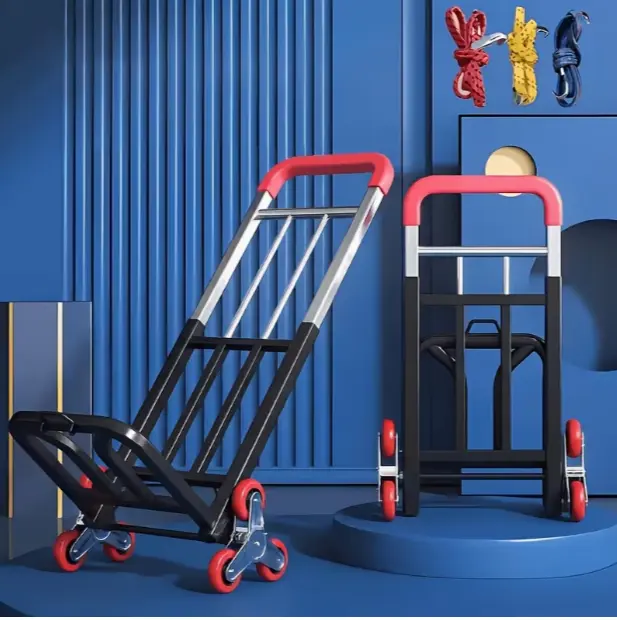 【CCCC】Heavy-Duty Foldable Hand Truck Featuring Adjustable Buckles, Stair-Climbing Wheels, And A Portable Lifting Design Ideal for Shopping And Transport; Suitable for Hauling, Stair Climbing, And Grocery Runs A Perfect Gift for Mother's Day Or Easter. Col