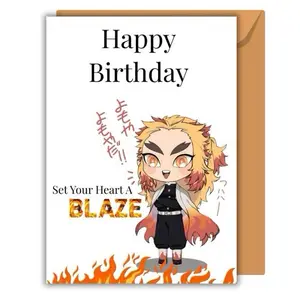 Demon Slayer Happy Birthday Rengoku Greeting Card