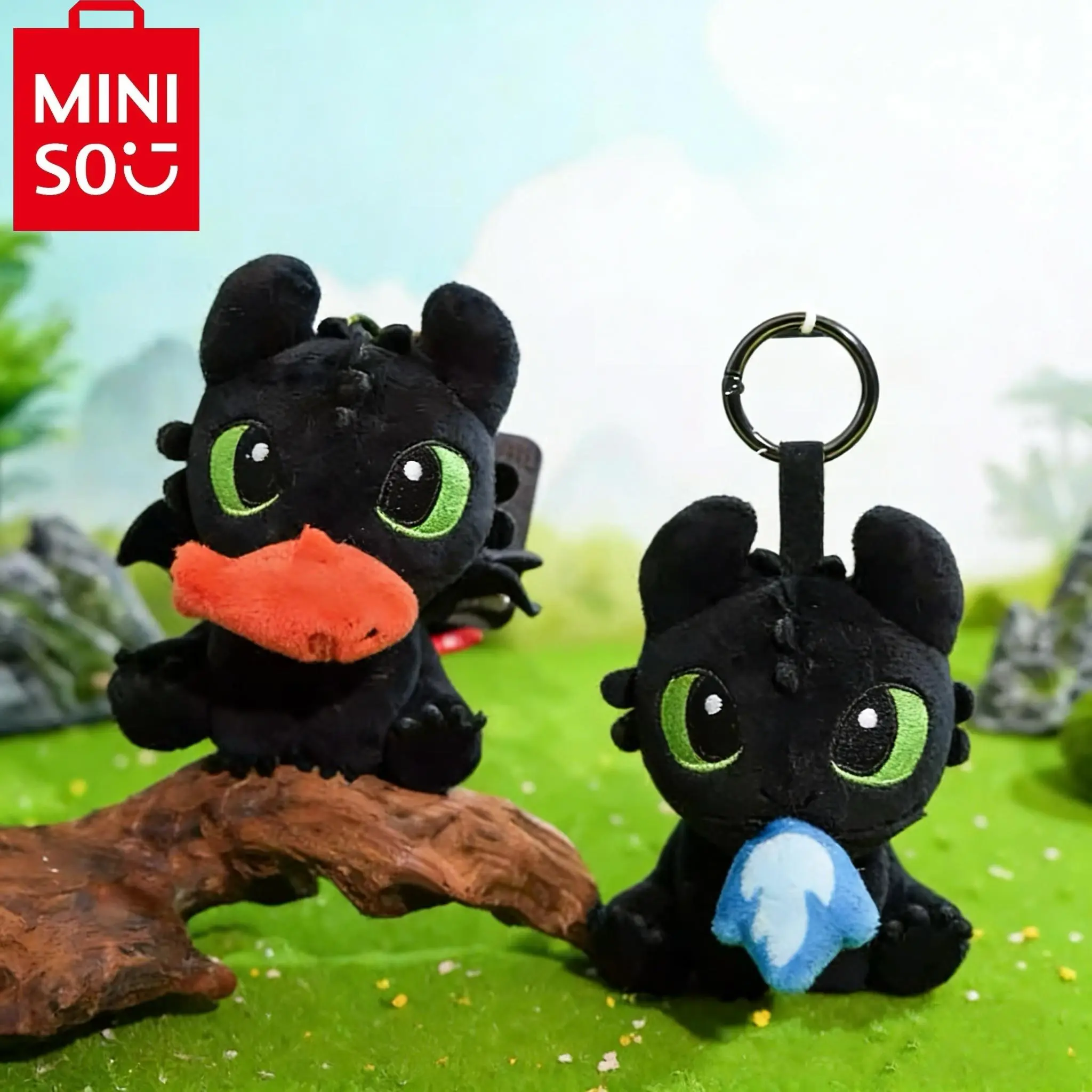 MINISO How To Train Your Dragon Toothless Plush Doll Pendant Bag Charm, Cool Night Fury Gift Toy,Perfect Gift for Mom,#Summervibes