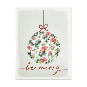 Sincere Surroundings 17" Ornament Be Merry Wrap ped Canvas