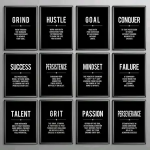 12 piece set motivational frameless canvas posters Decor Artistic Wall Decoration