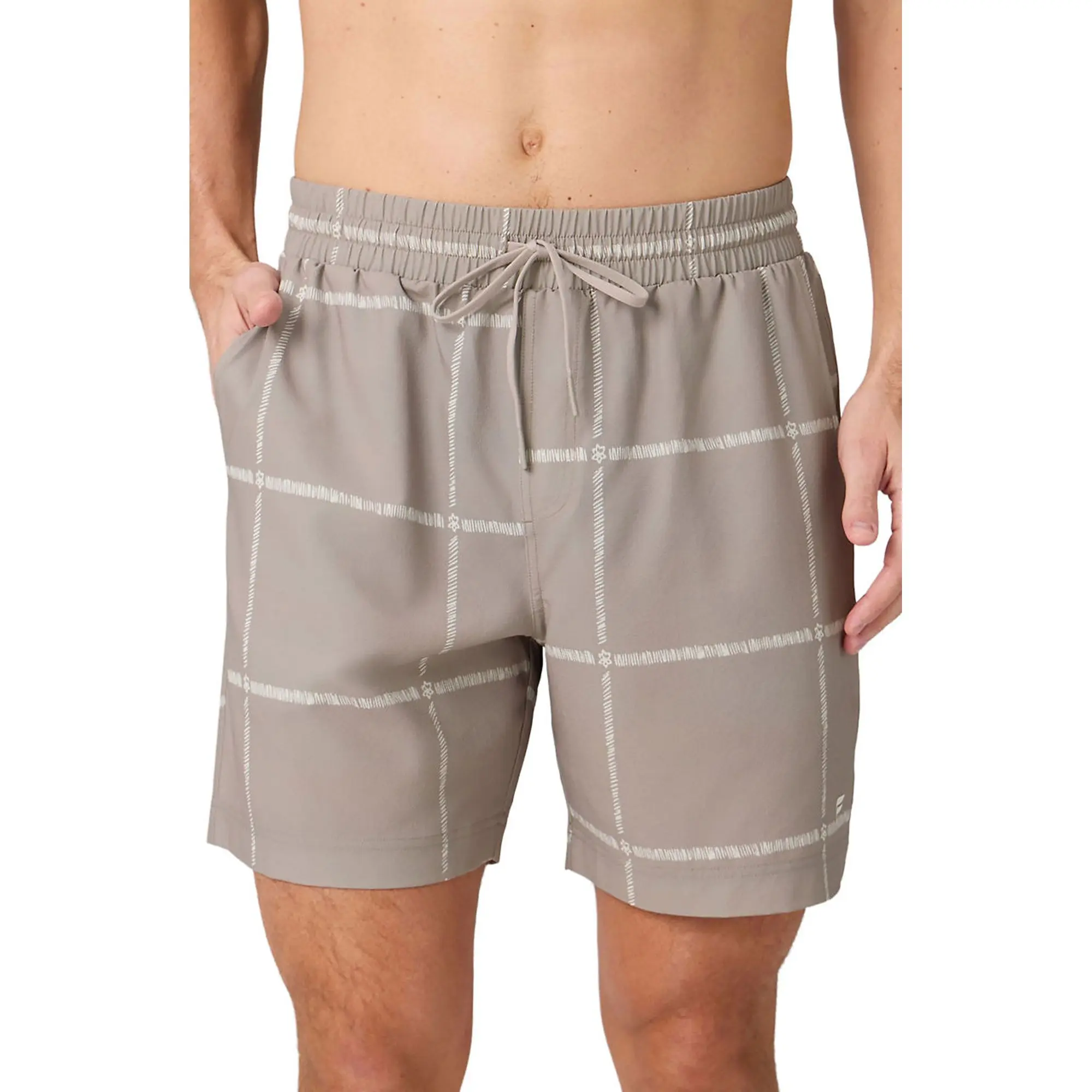 Fabletics Men's The Cabana Short, Menswear Bottoms with Plaid Design, Spandex Fabric, Breathable Feel, Functional Pockets
