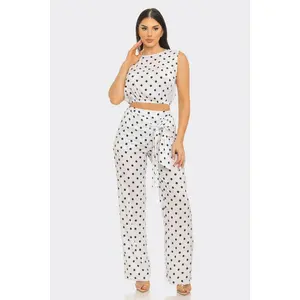 White Chic Polka Dot Pant Set