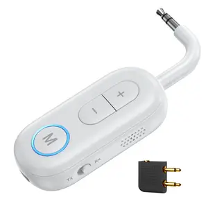 Audio Adapter, BT 5.3 Jack Transmitter for TV Transmitter Receiver BT 2 in 1 Car 3.5 mm Jack Adapter Airfly Audio for Headphone Earphone Airplane Speaker Speaker Wireless Transmitter