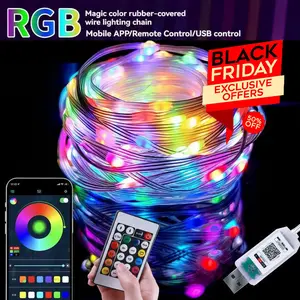 65.6ft Sound Control RGB Smart String Lights , App & Remote Control LED Fairy Lights, Multi-Color Waterproof USB Lights for Bedroom, Outdoor, Christmas, Wedding & Party Decor