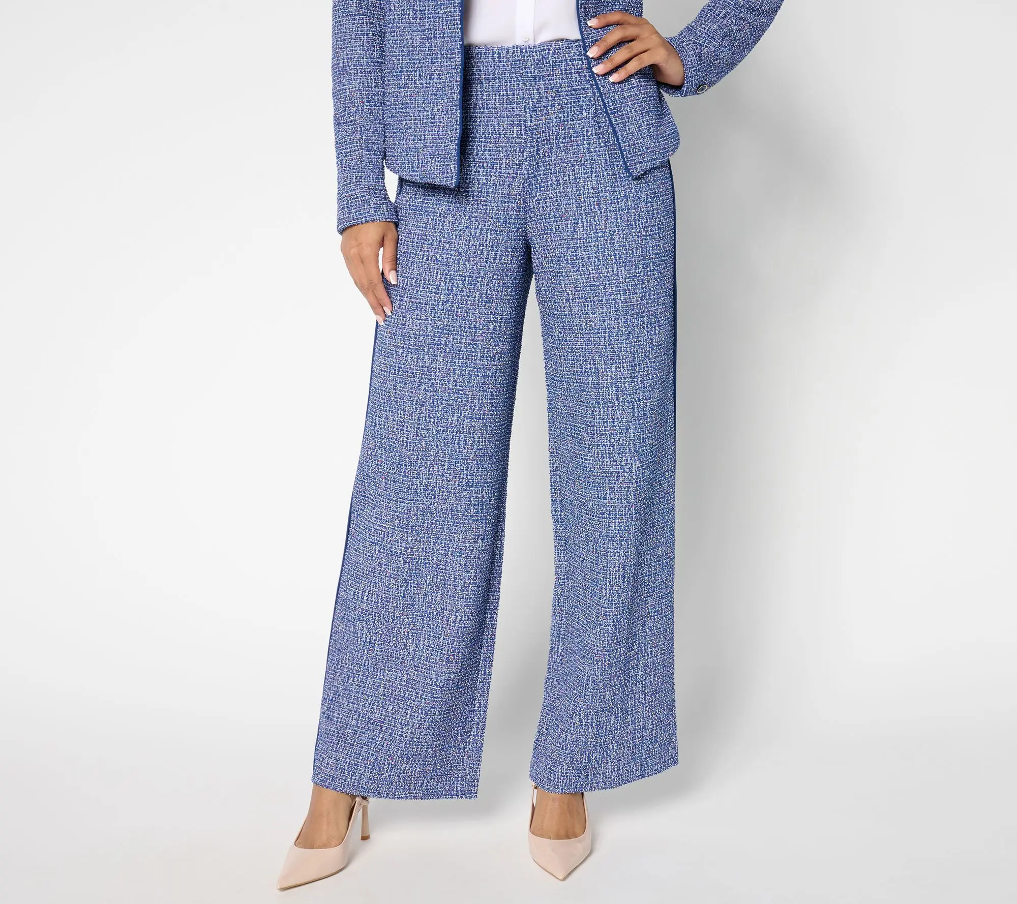 Isaac Mizrahi Live! Regular Novelty Jacquard Wide Leg Trousers